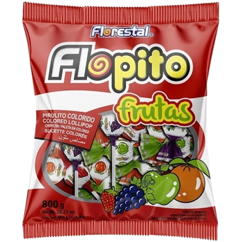 Pirulito Florestal Flopito Frutas 800G