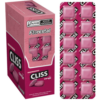 Chiclete Florestal Cliss Cereja 16,8G Cartela com 12