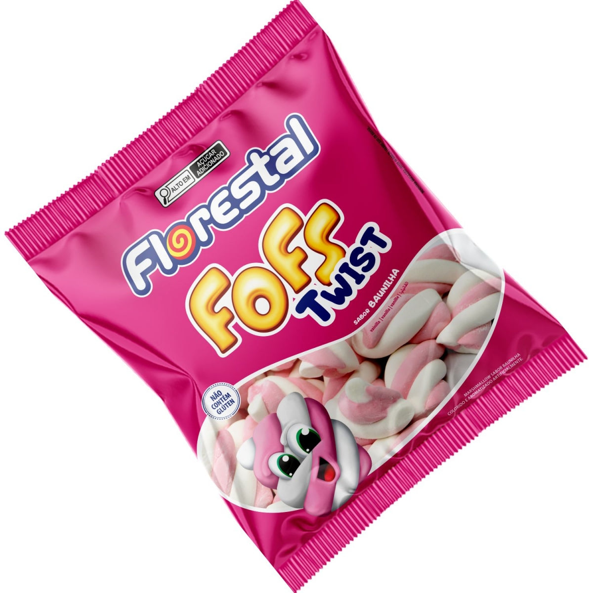 Marshmallow Florestal Fofs Twist Rosa Branco 220G Kit Com 6