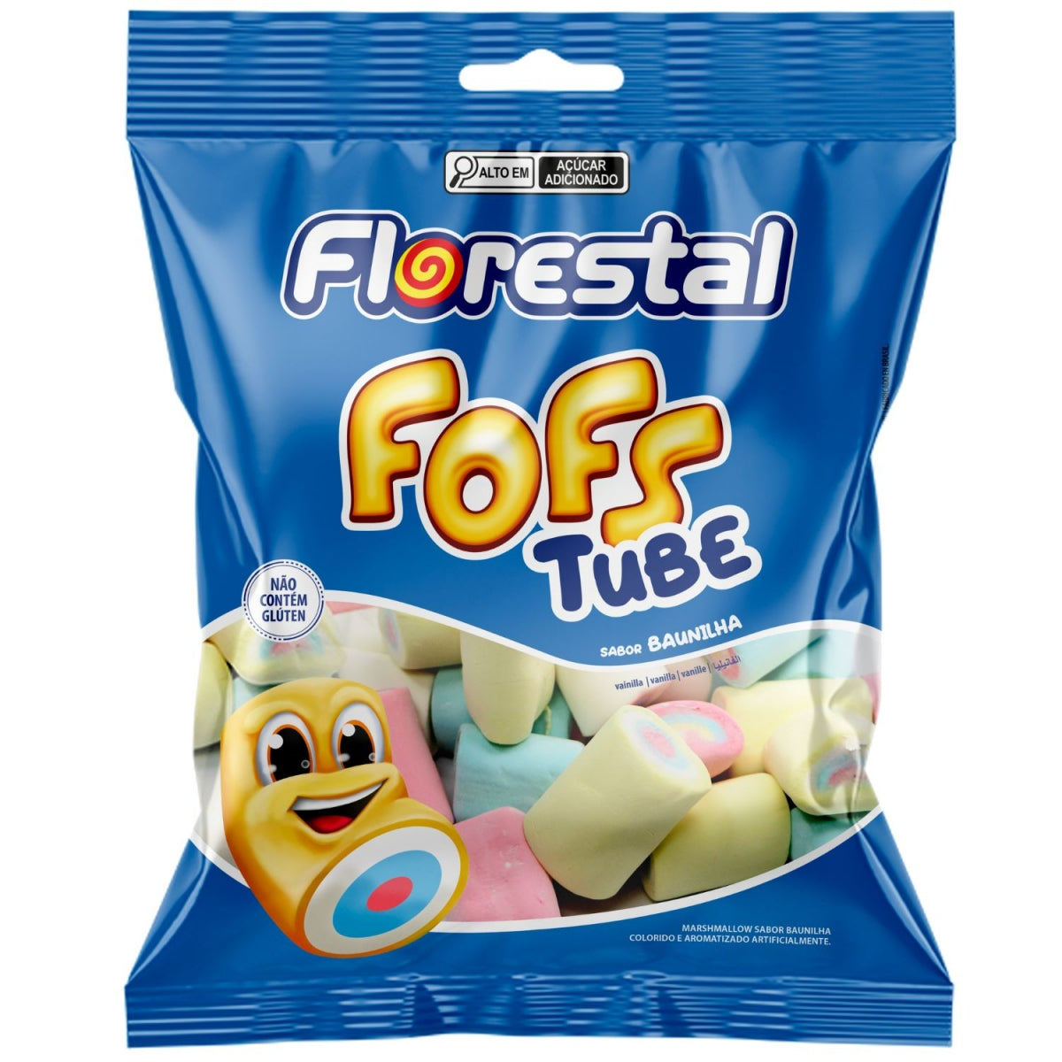 Marshmallow Florestal Fofs Baunilha Tube Colorido 50G