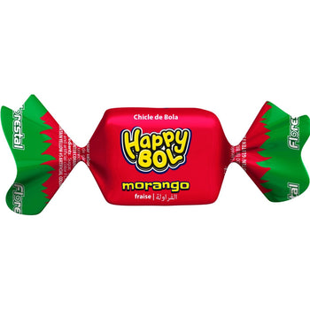 Chiclete Happy Bol Morango Display 140G