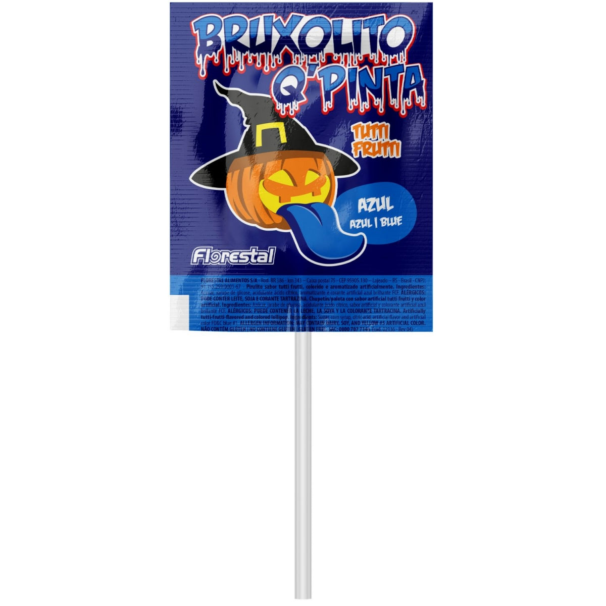 Pirulito Florestal Bruxolita Q\'Pinta Tutti Frutti 50G