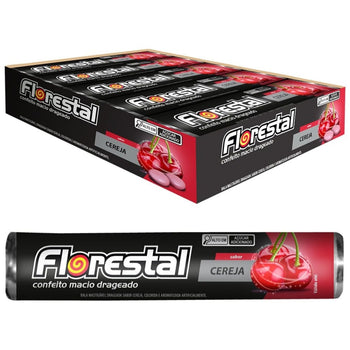 Bala Drops Florestal Drageado Cereja 32g Embalagem com 10
