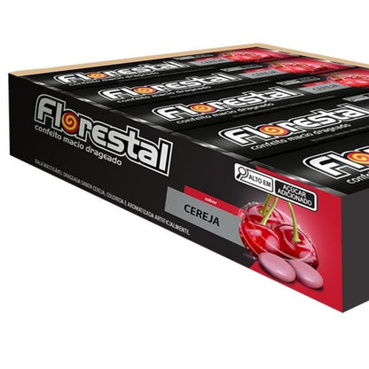 Bala Drops Florestal Drageado Cereja 32g Embalagem com 10