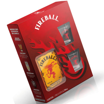 Licor De Canela Fireball 750ml Kit Com 2 Copos Shot