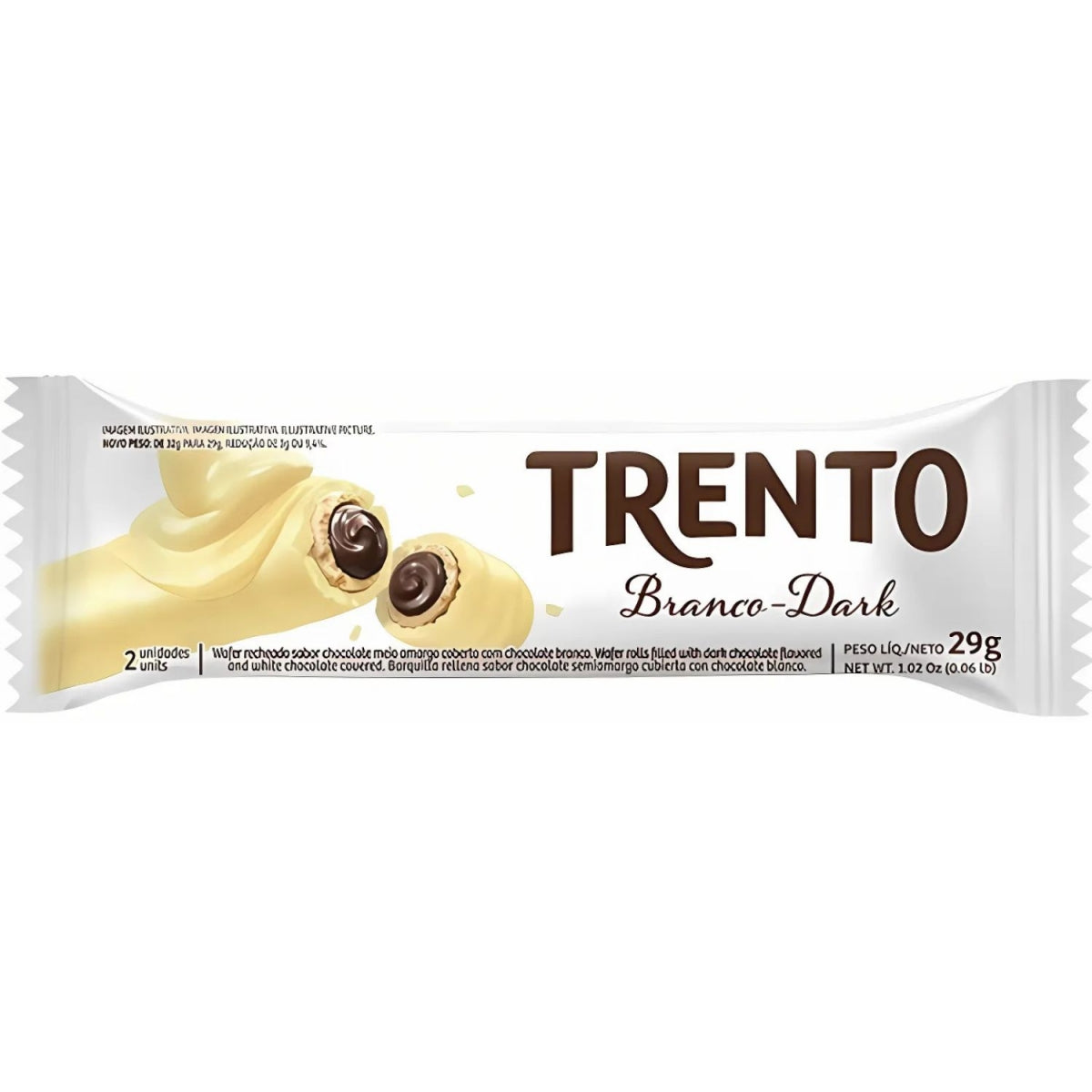 Trento Chocolate Branco Dark 29g Display Com 16 Unidades