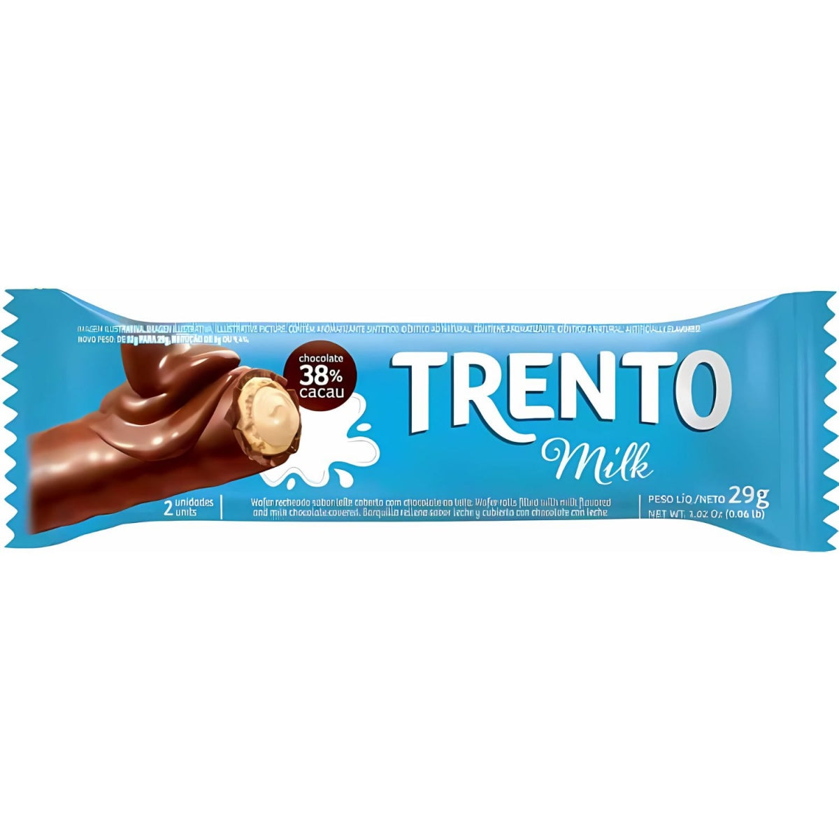 Chocolate Trento Wafer Milk 29g Display com 16 Unidades