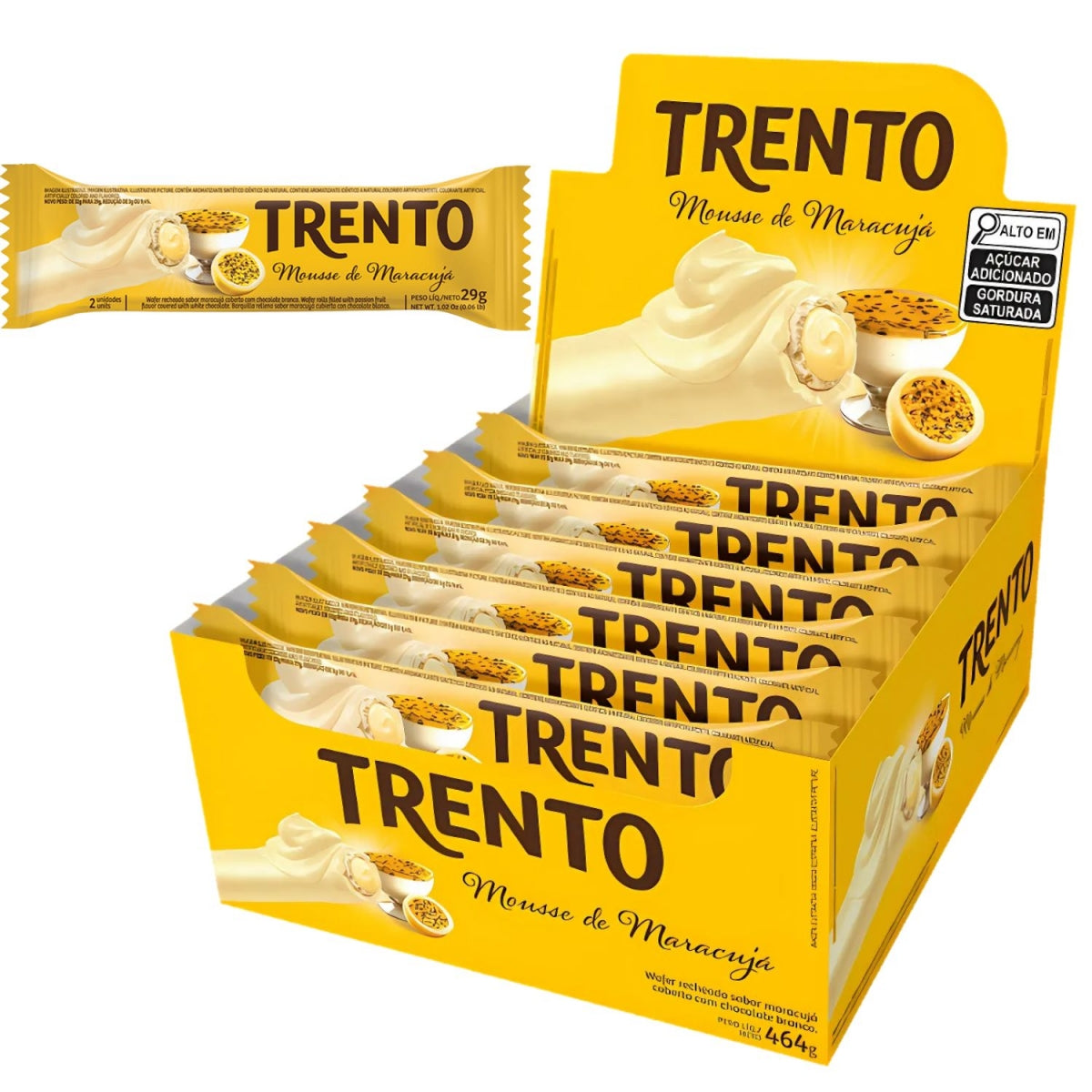 Chocolate Trento Mousse de Maracuja 29g Caixa Com 16Unidades