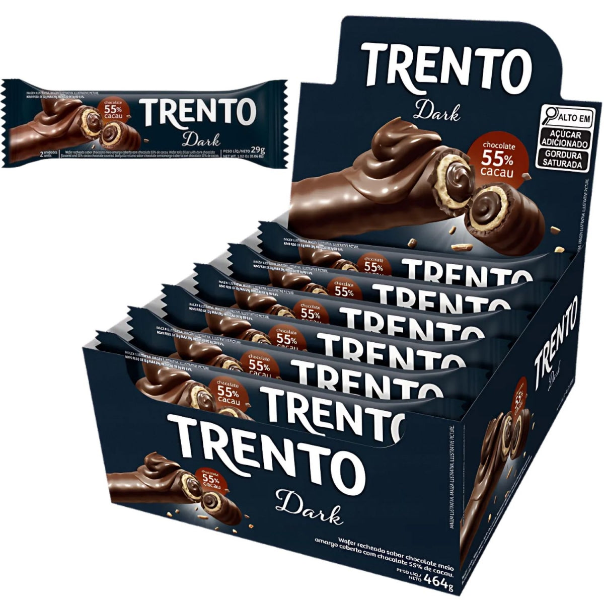 Chocolate Trento Dark 55% Cacau 29g Display Com 16 Unidades