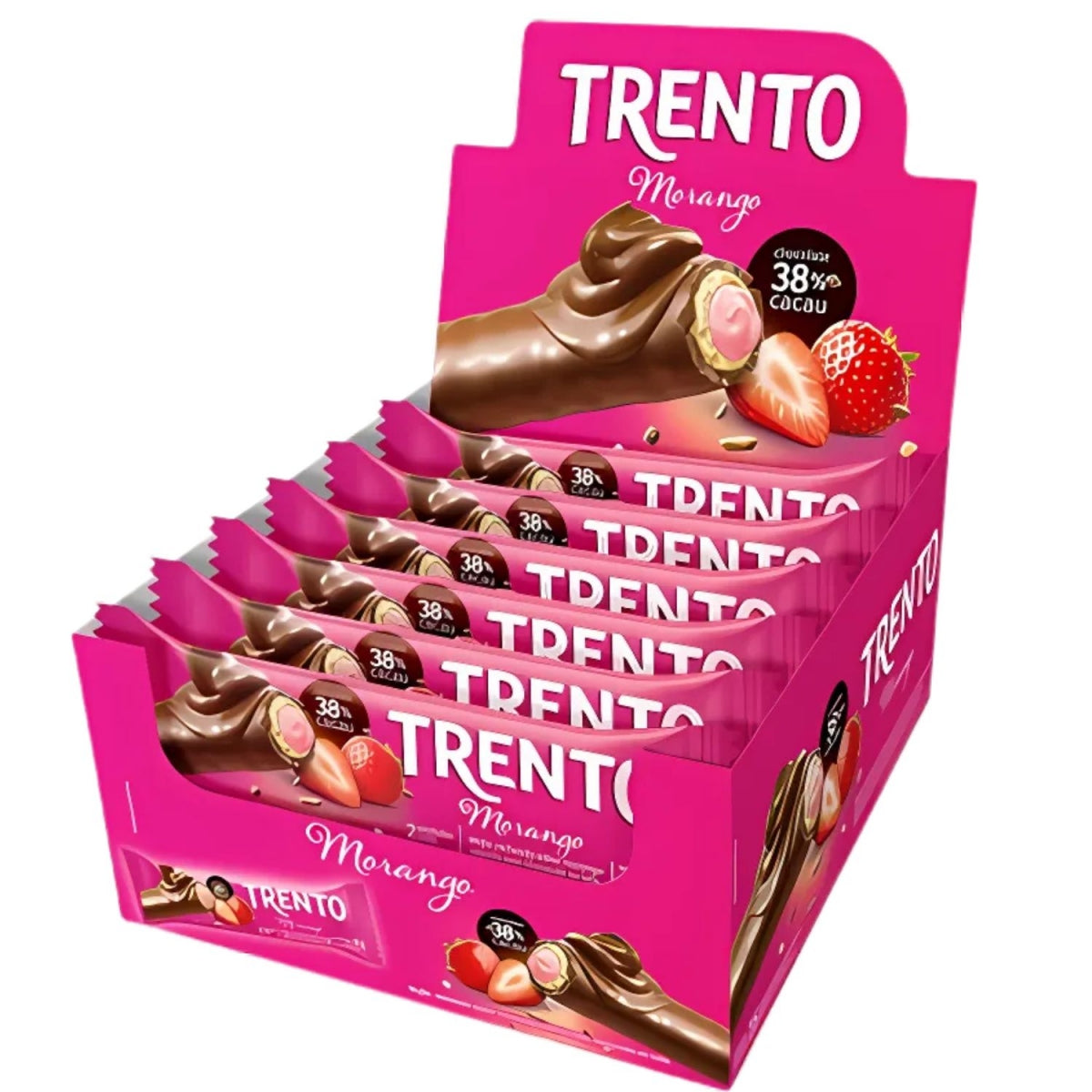 Chocolate Trento Morango 29g Display Com 16 Unidades