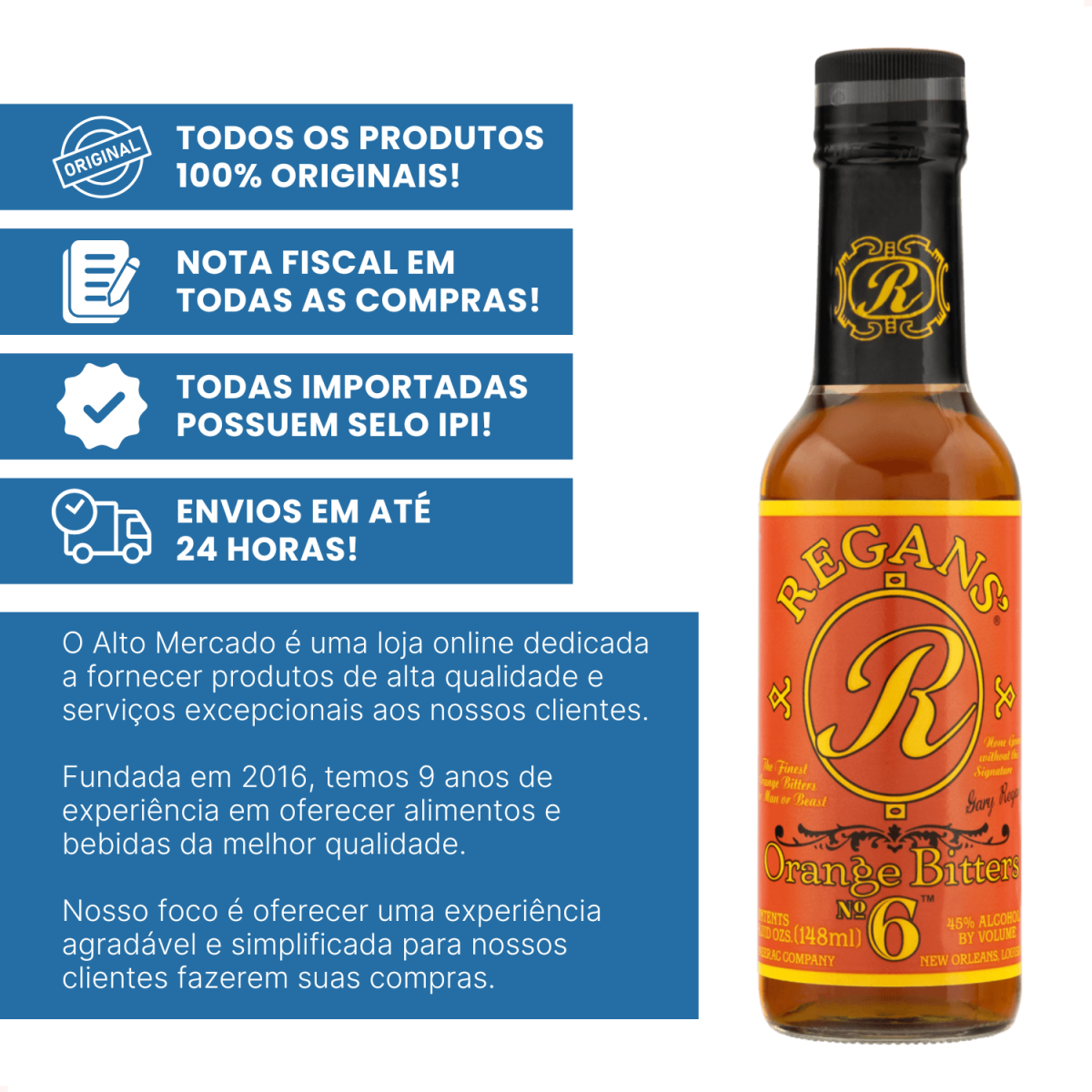 Aperitivo Americano Regan\'s Orange Bitters com 148 mL - Full
