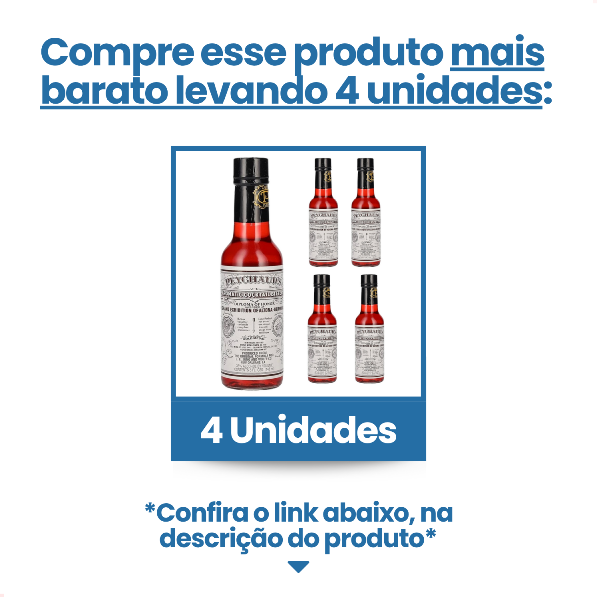 Bitters Peychauds Aromatic Cocktail com 148ml para Coqueteis