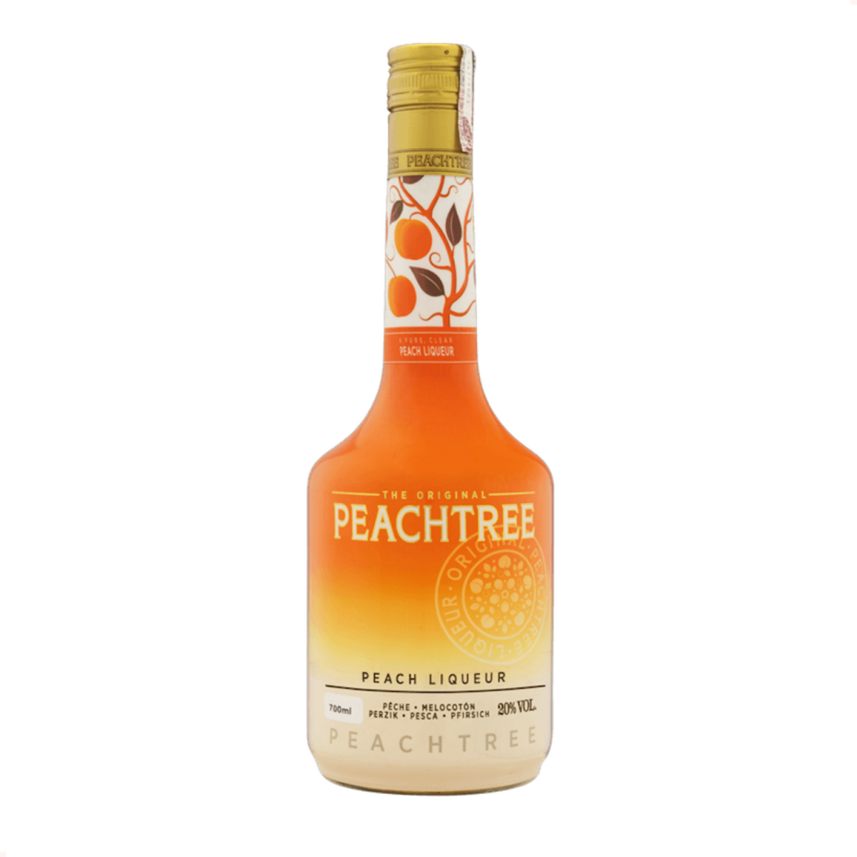 Kit Licor Fino de Pessego Peachtree Garrafa 700ml Com Taca