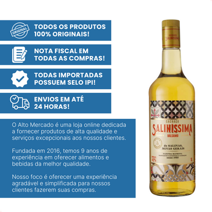 Cachaca Salinissima 1 Litro com Envio Imediato
