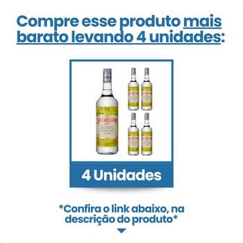 Cachaça Saliníssima Prata 1000 ml com Envio Imediato