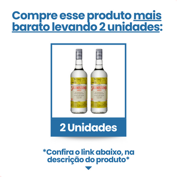 Cachaça Saliníssima Prata 1000 ml com Envio Imediato