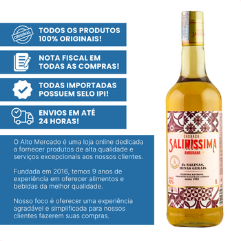 Cachaça Salinissima Amburana 1000 mL com Envio Imediato