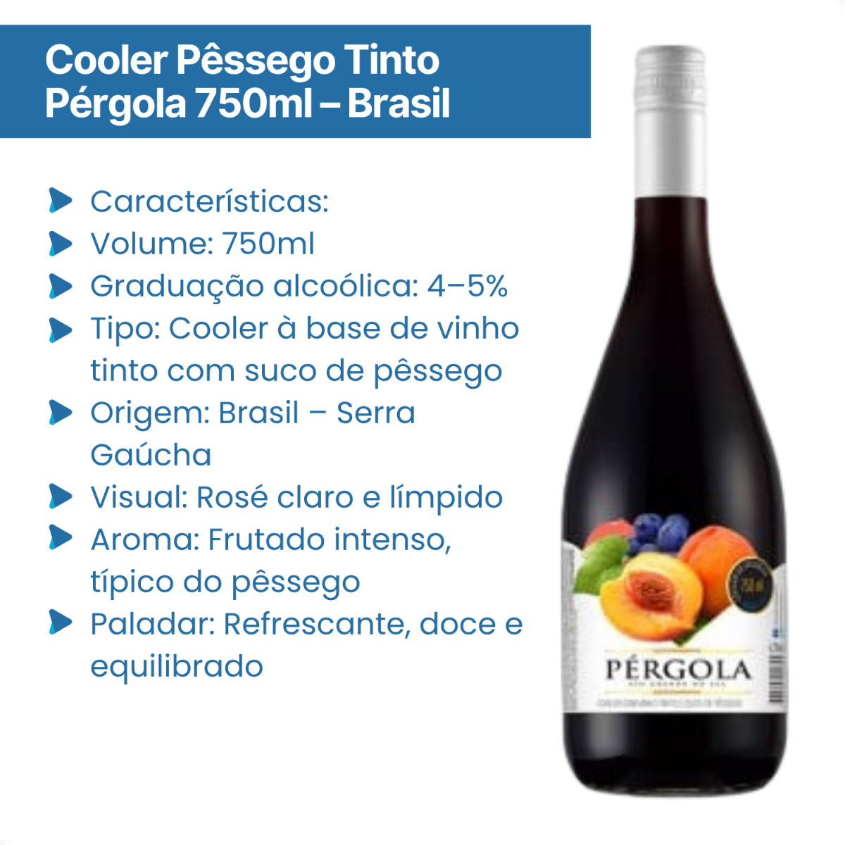 Cooler Pessego Tinto Pergola 750ml Brasil