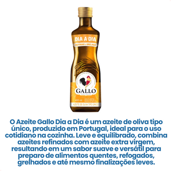 Kit com 2 - Azeite Gallo Tipo Unico Vidro Dia A Dia 400ml