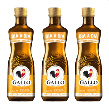 Kit com 3 - Azeite Gallo Tipo Unico Vidro Dia A Dia 400ml