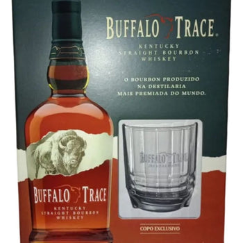 Kit Whisky Buffalo Trace Bourbon 750ml + Copo de Vidro