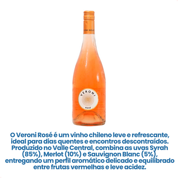 Vinho Veroni Rosé com 750ml Meio Seco Chile - Envio Imediato