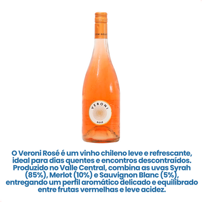 Vinho Veroni Rose com 750ml Meio Seco Chile - Envio Imediato