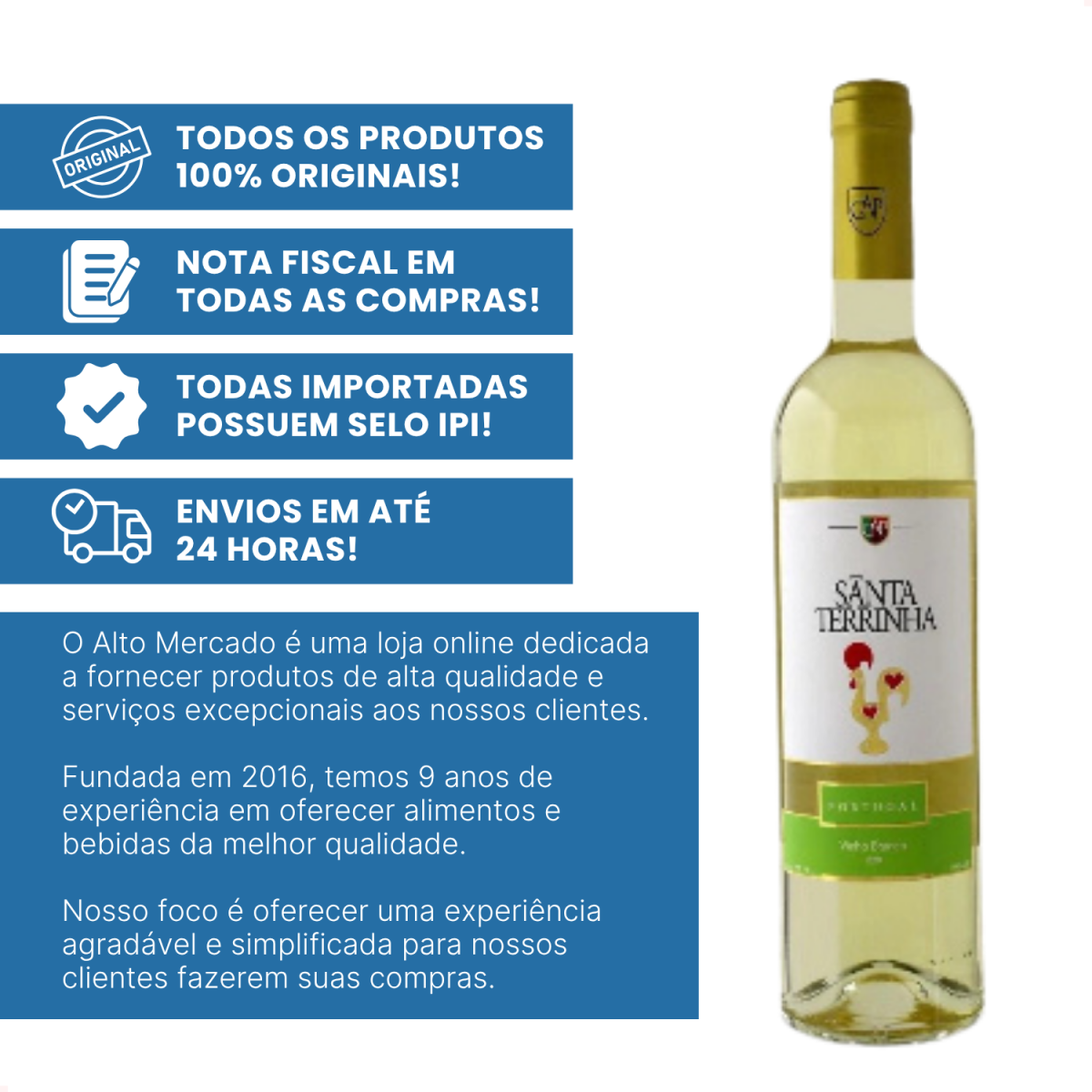Vinho Português Branco Meio Seco Santa Terrinha 750ml