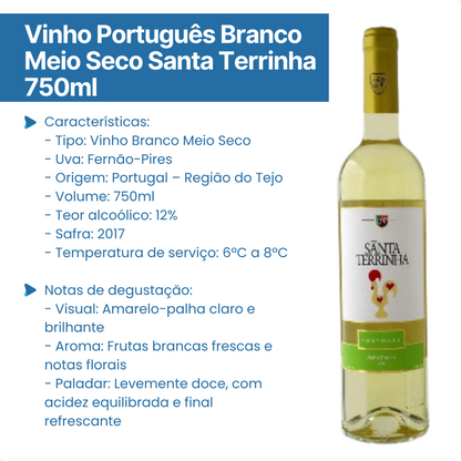 Vinho Português Branco Meio Seco Santa Terrinha 750ml