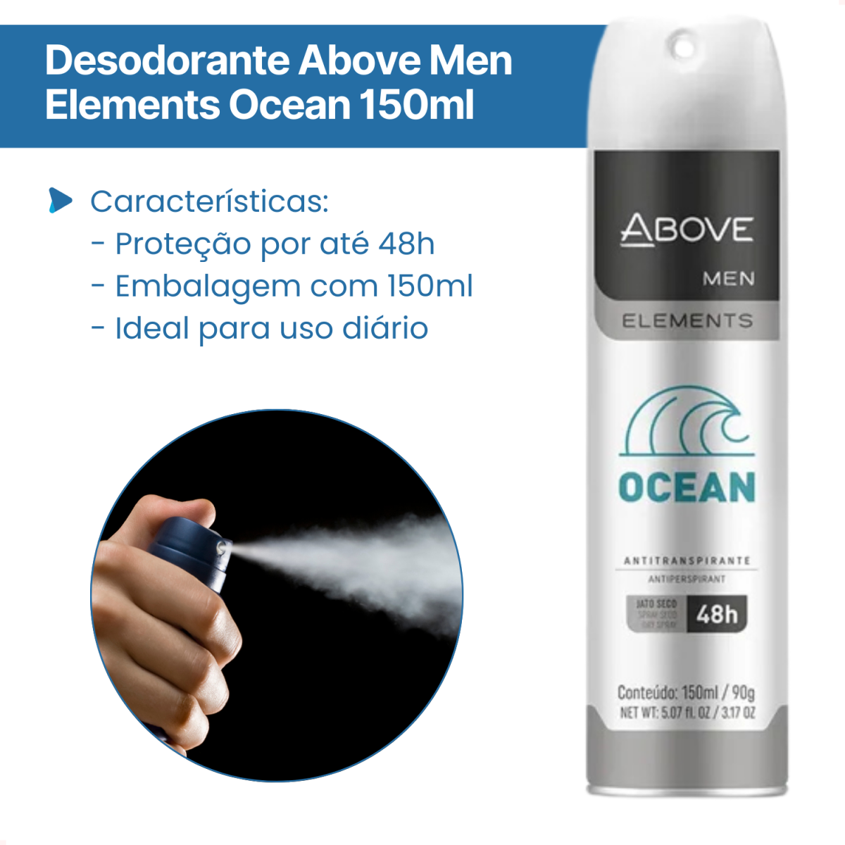 Desodorante Above Men Elements Ocean 150ml