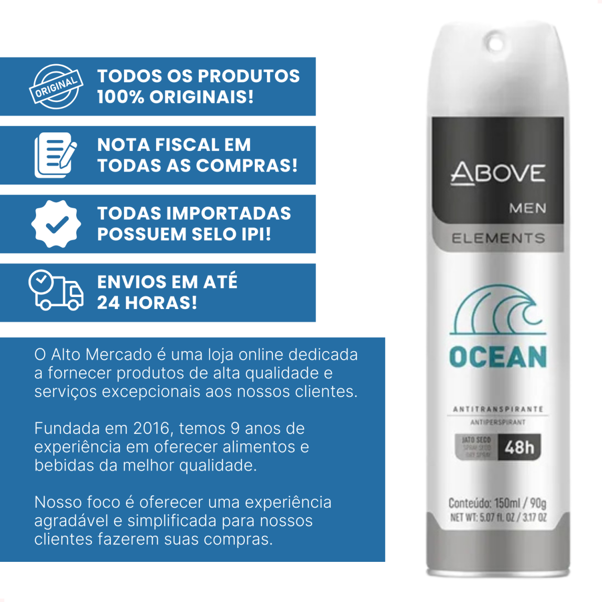 Desodorante Above Men Elements Ocean 150ml