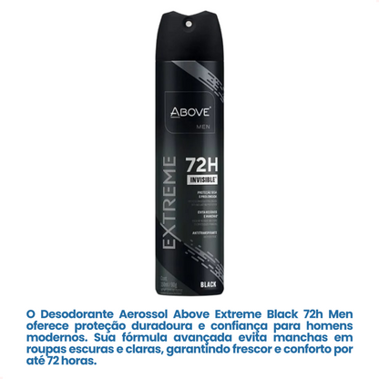 Desodorante Aerossol Above Extreme Black Men 150Ml