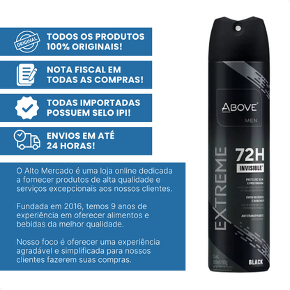 Desodorante Aerossol Above Extreme Black Men 150Ml