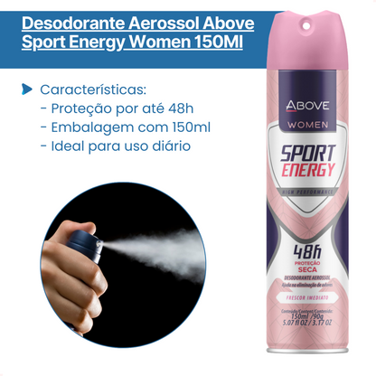 Desodorante Aerossol Women Sport Energy Above 150ml 48 horas