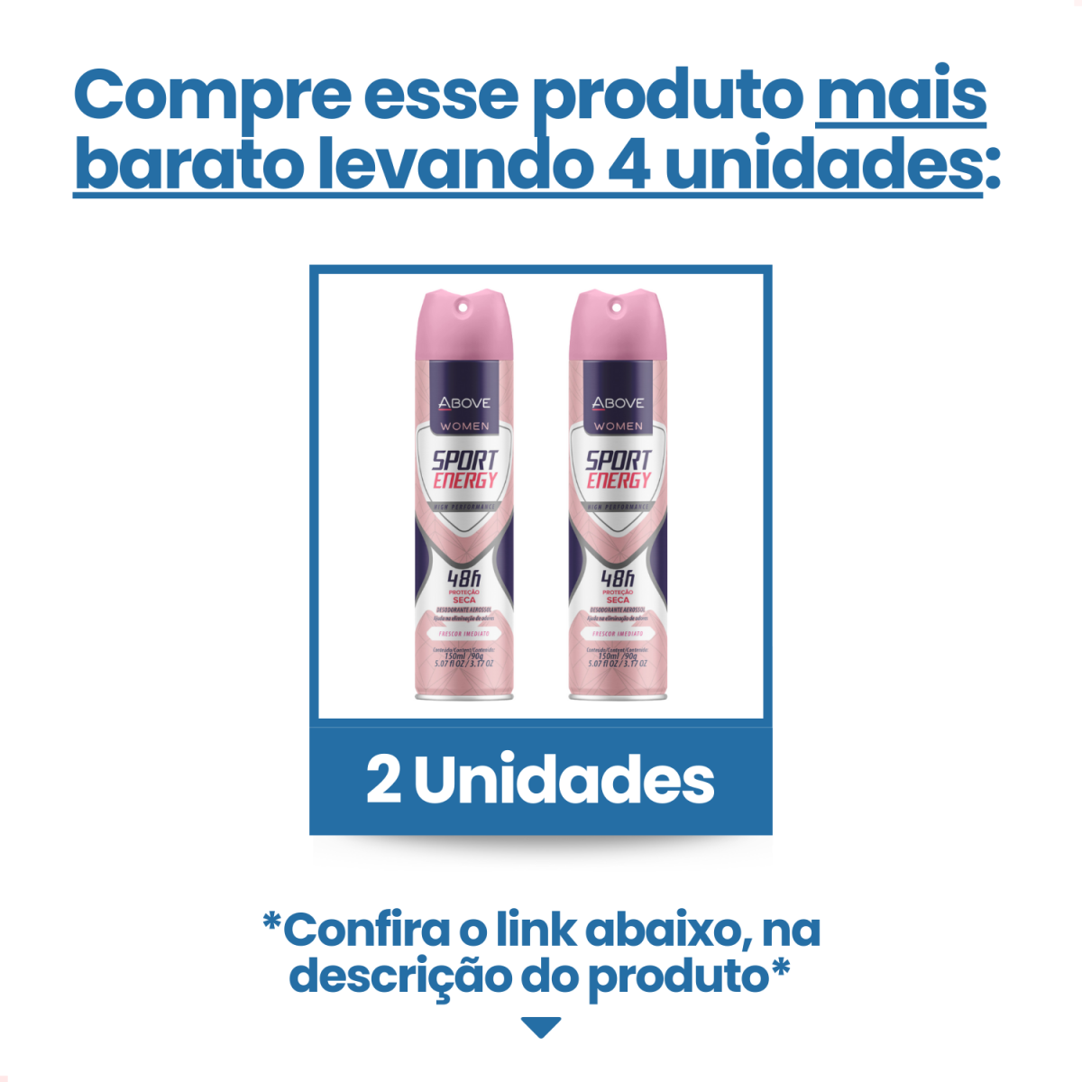 Desodorante Aerossol Women Sport Energy Above 150ml 48 horas