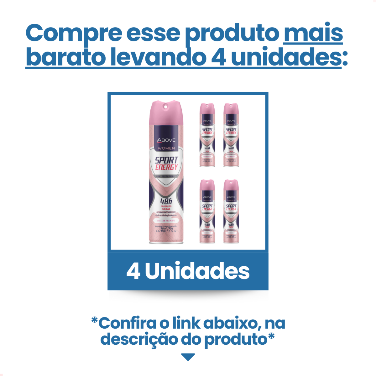 Desodorante Aerossol Women Sport Energy Above 150ml 48 horas