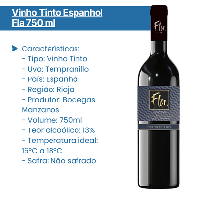 Vinho Tinto Espanhol Fla com 750ml