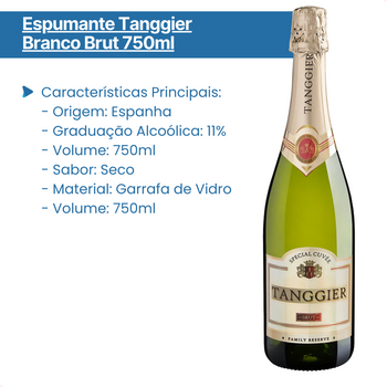 Espumante Espanhol Tanggier Branco Brut 750ml Envio Imediato