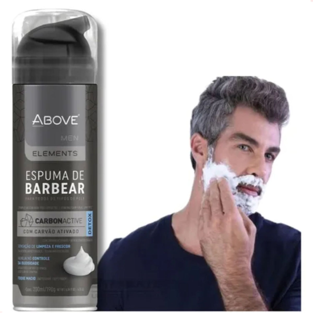 Espuma de Barba Above Original Carvao ATV 150ml Limpeza Suave