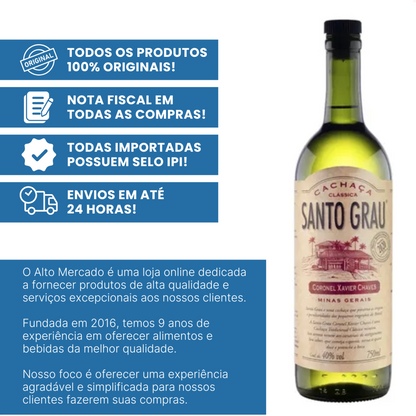 Cachaça Santo Grau Coronel Xavier 750ml Original Nota Fiscal