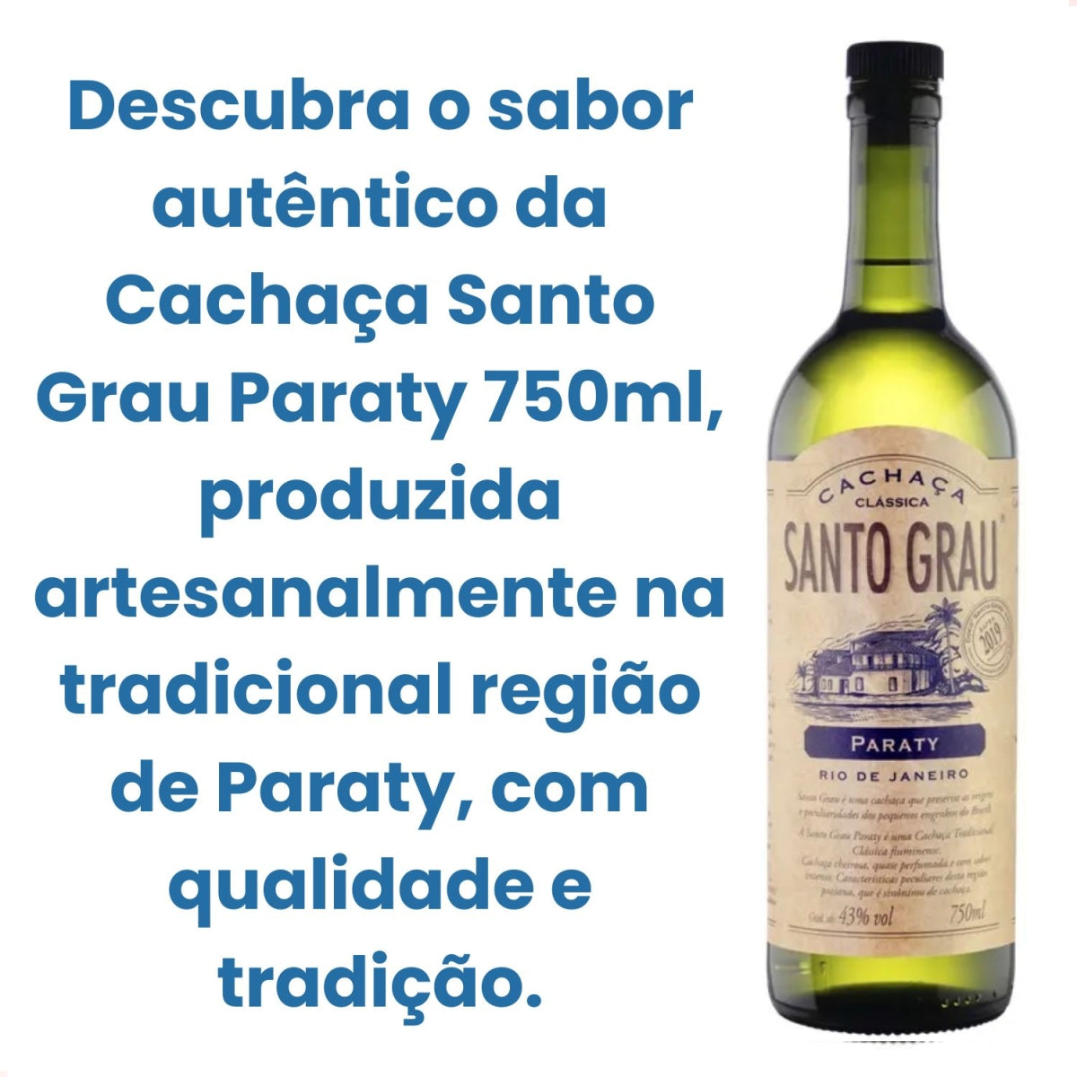 Cachaca Santo Grau Paraty 750ml Garrafa Original Nota Fiscal