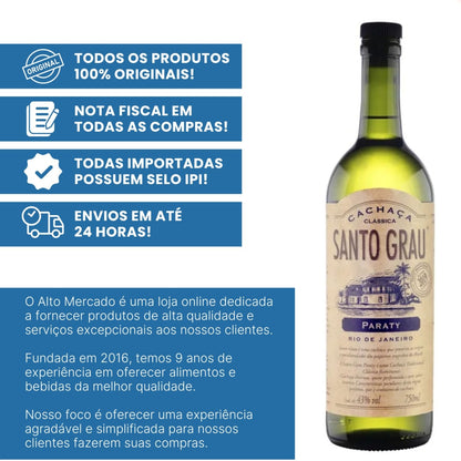 Cachaca Santo Grau Paraty 750ml Garrafa Original Nota Fiscal