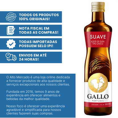Azeite de Oliva Gallo Tipo Unico 500ml  Sabor Suave Original