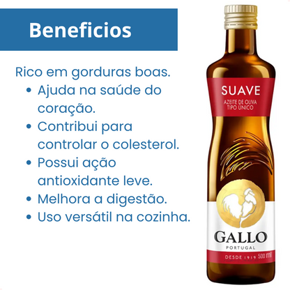 Azeite de Oliva Gallo Tipo Unico 500ml  Sabor Suave Original