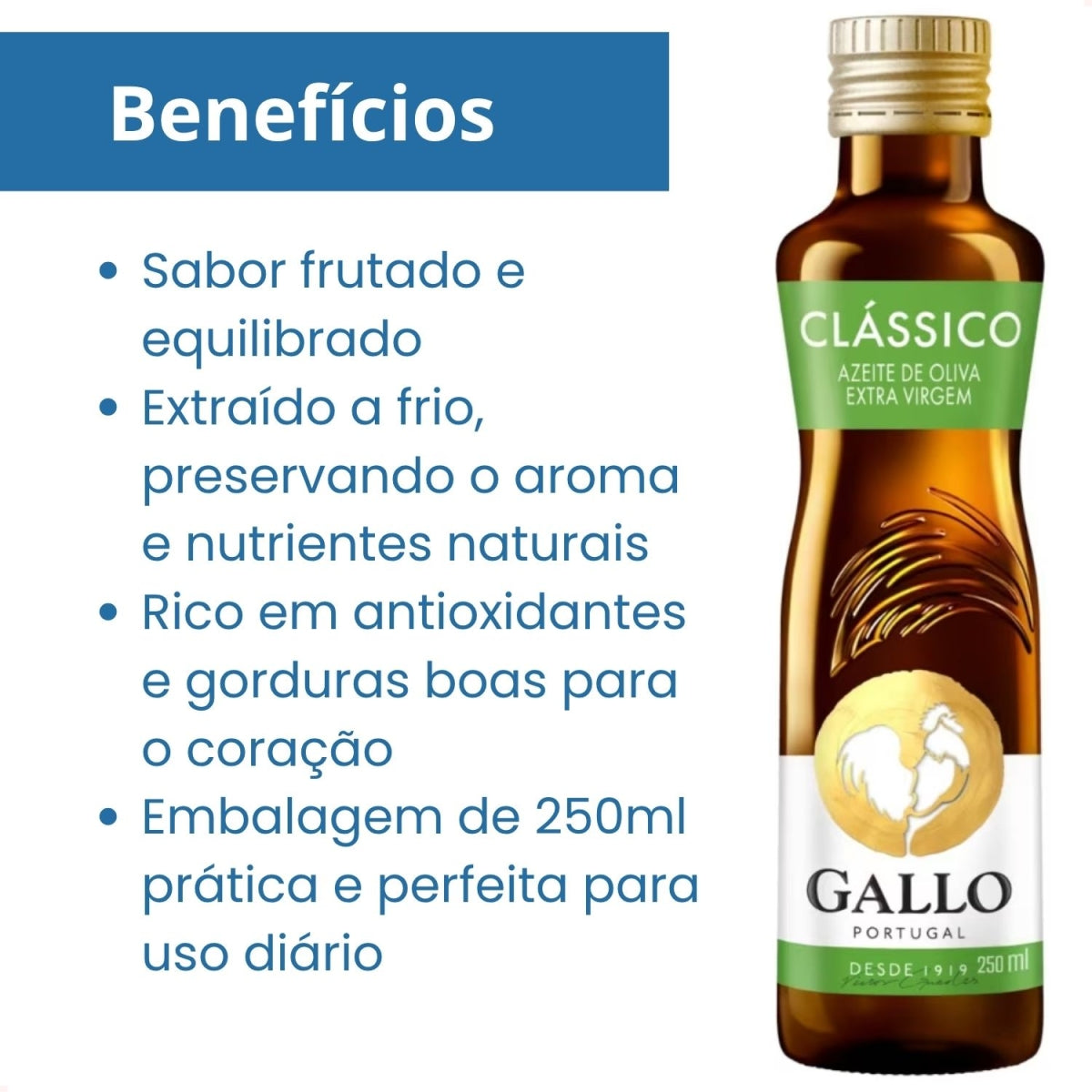 Azeite De Oliva Portugues Extra Virgem Gallo 250ml Original