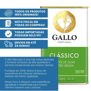 Azeite Oliva Extra Virgem Gallo Portugal Lata 200ml - Gallo