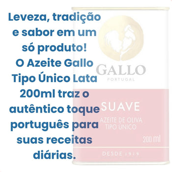 Azeite Oliva Português Tipo Único Gallo Lata 200ml Original