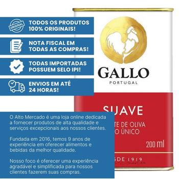 Azeite Oliva Português Tipo Único Gallo Lata 200ml Original