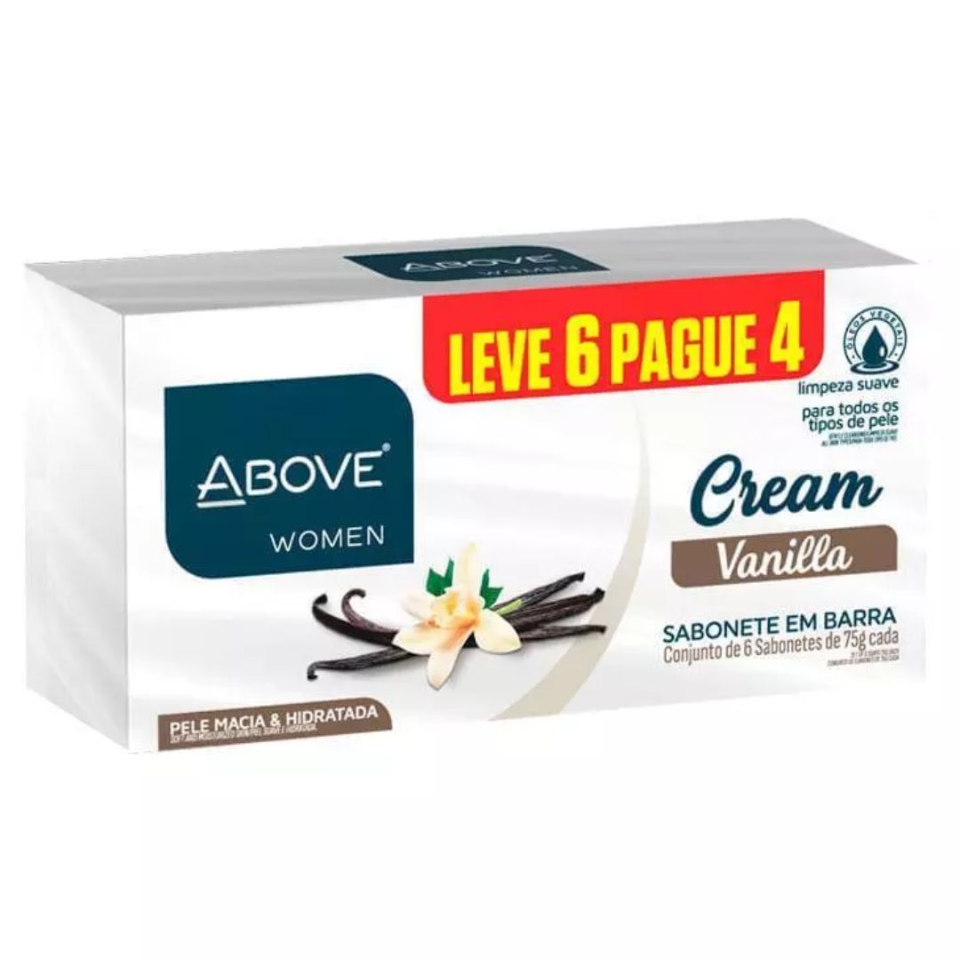Kit Sabonete Barra Above Woman Cream Vanilla 6 Und De 75g