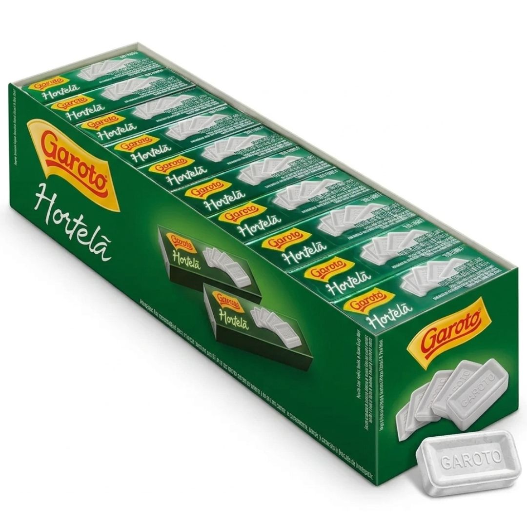 Bala Pastilha Garoto Hortelã Caixa 680g Com 40 Und De 17g